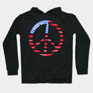 USA Peace Sign Flag Hoodie